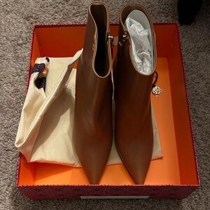 Tory Burch Tan Leather Ankle Booties